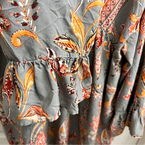 Davi & Dani Brand Meadow Peasant Blouse In Sage Floral & Paisley 0001 - Picture 9 of 9